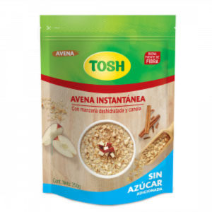 Unsweetened Instant Oatmeal with Apple and Cinnamon - Tosh - 250 g