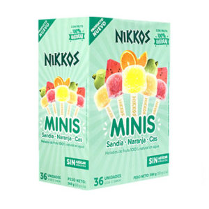 Minis helados de agua natural 100% sin azúcar - Nikkos 36 unid