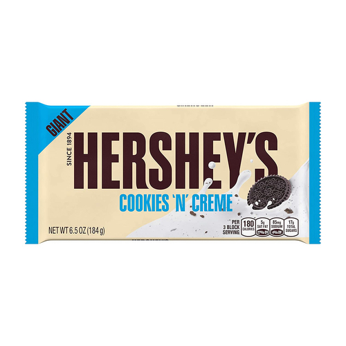Chocolate con Cookies y Crema  Barra Gigante -  Hersheys  198 grs