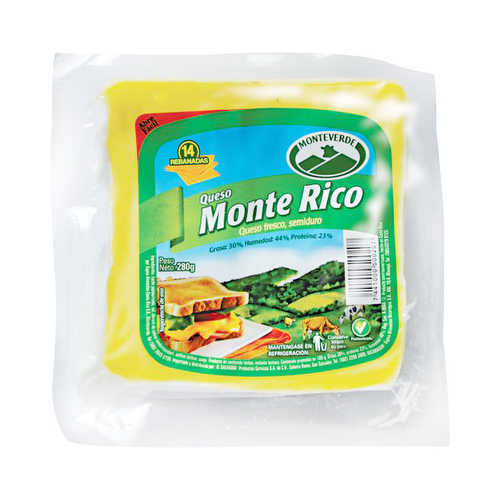 Queso Monte Rico rebanadas - Monteverde 280 grs