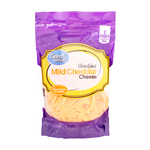 Queso Mild Cheedar Rallado - Great Value 226 grs