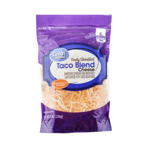Shredded Taco Blend Cheese (Monterey Jack, Cheedar, seasoning) -Great Value 226 grs.