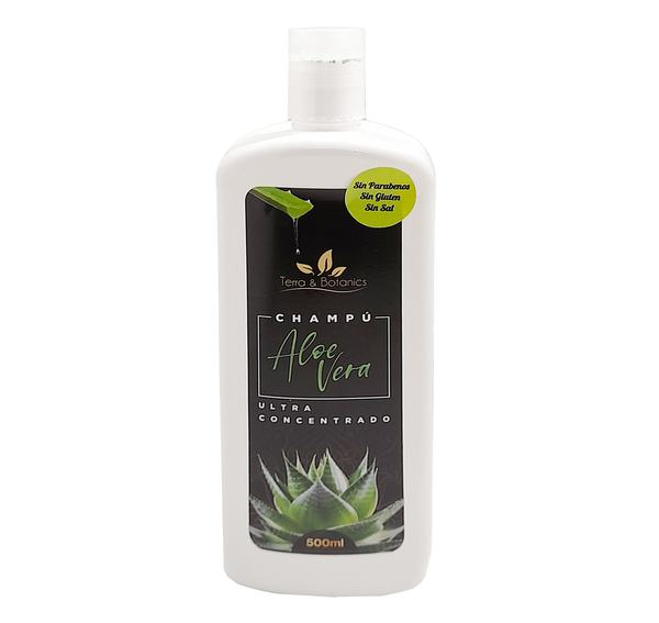 Shampoo Ultra Concentrado de Aloe Vera - Sin parabenos ni sal - 500 ml - Terra&Botanics