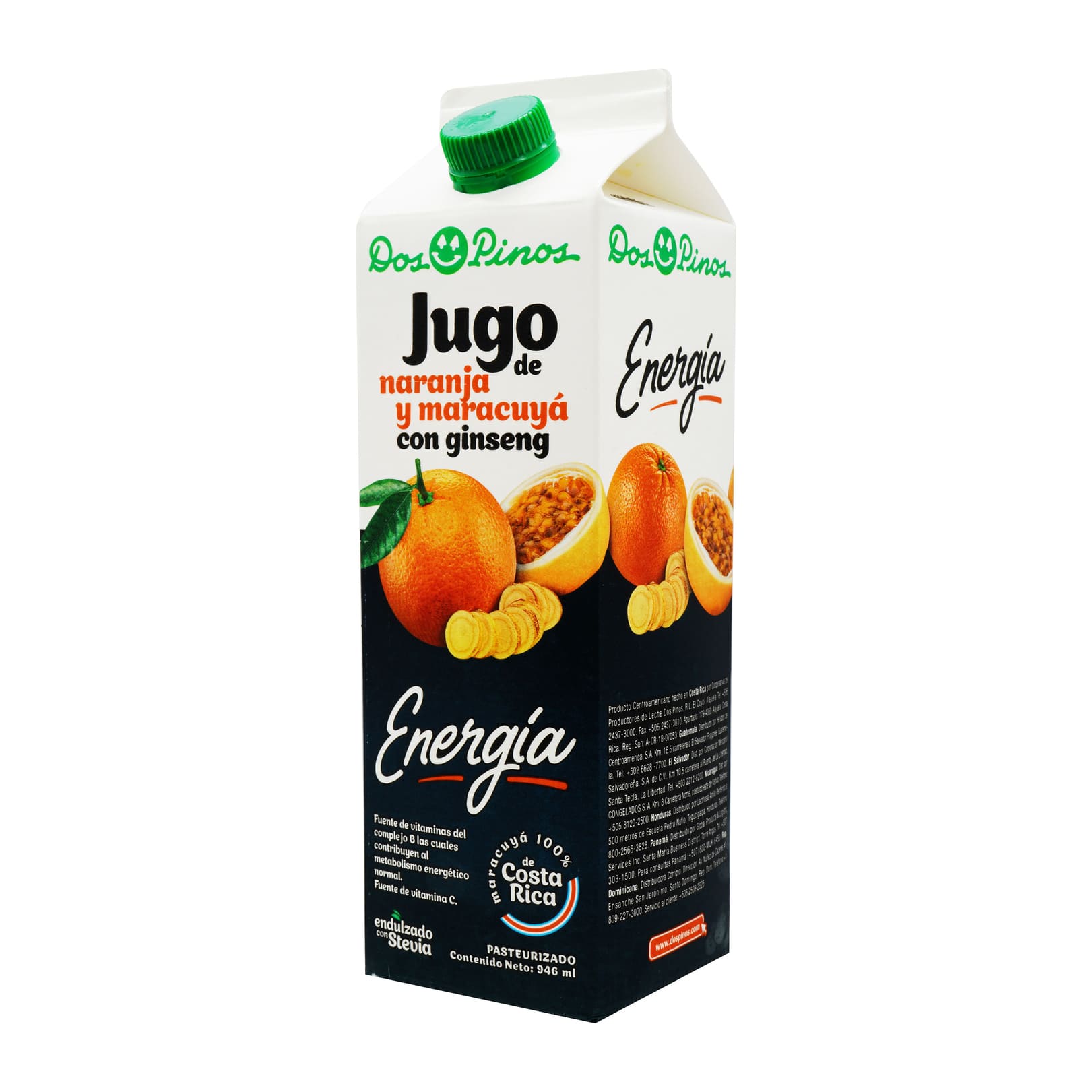 Jugo de naranja y maracuyá con ginseng Energía - Dos Pinos 986 ml
