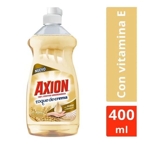 Lavaplatos Líquido Axion Toque de Crema Avena y Vitamina E - 400 ml