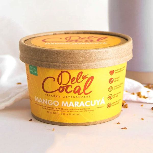 Helado vegano Mango Maracuyá - 200 gr - Del Cocal
